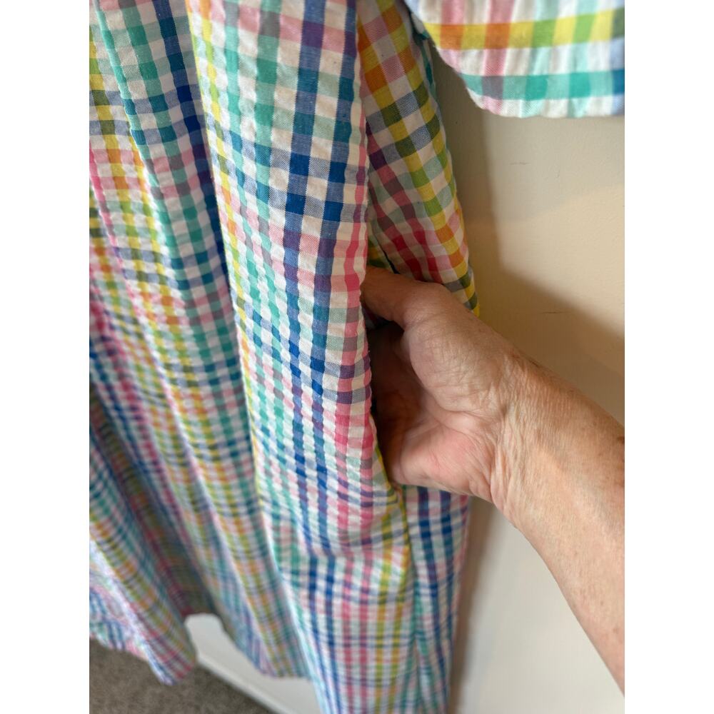 Vintage Saybury Seersucker Zip Housedress Multi C… - image 5
